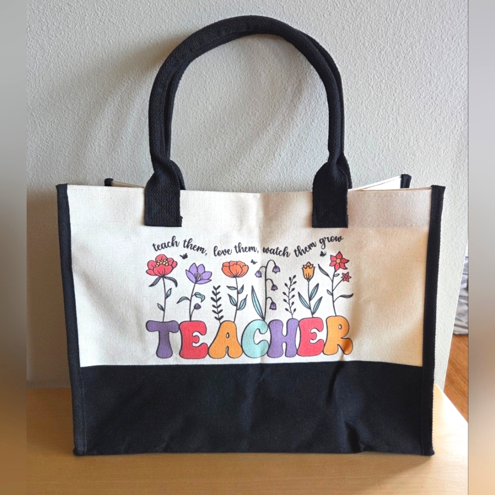 Canvas Teacher Tote Bag